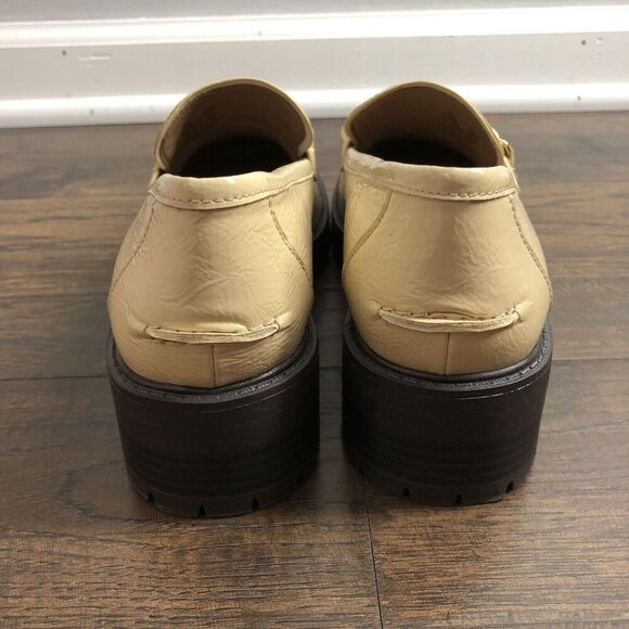 Sam Edelman Taelor Size 6.5 Chunky Y2K‎ Platform Loafer Shoes Tan Neutral Career - Picture 5 of 14